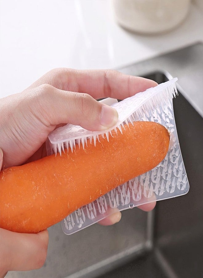 Divinext Silicone Fruit and Vegetable Cleaning Brush with Handle Flexible Kitchen Cleaning Tools,(10 * 10cm, White) - Image 5